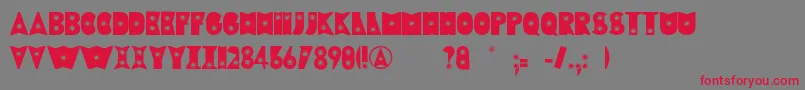 RewindFont-Schriftart – Rote Schriften auf grauem Hintergrund