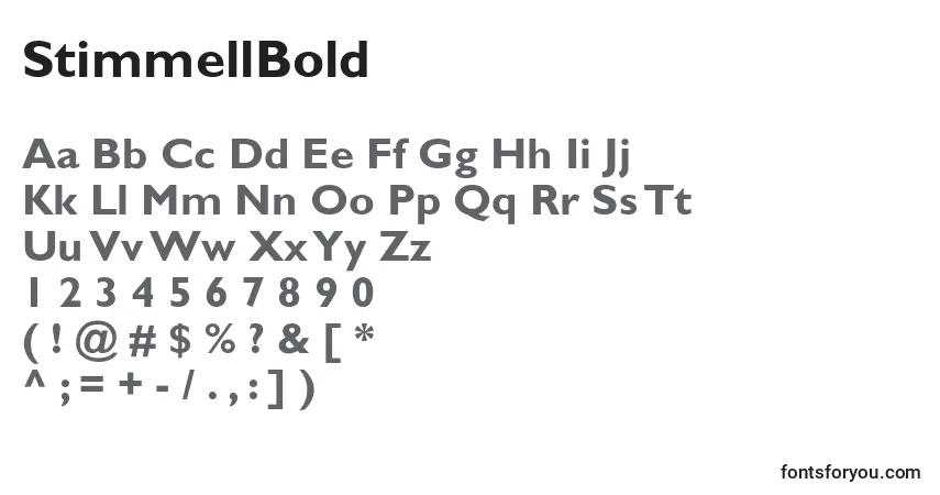 Шрифт StimmellBold – алфавит, цифры, специальные символы