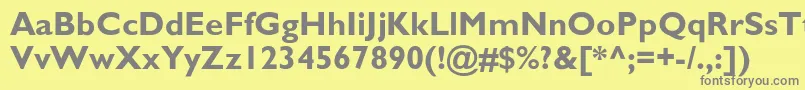 フォントStimmellBold – 黄色の背景に灰色の文字