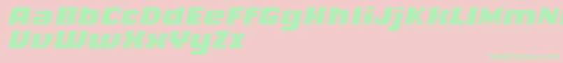 ChiqReducedBlackitalic-Schriftart – Grüne Schriften auf rosa Hintergrund