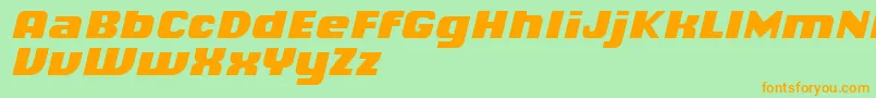 Weitere Informationen zur ChiqReducedBlackitalic-Schriftart ChiqReducedBlackitalic-Schriftart – Orangefarbene Schriften auf grünem Hintergrund