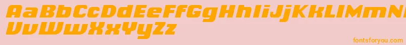 Weitere Informationen zur ChiqReducedBlackitalic-Schriftart ChiqReducedBlackitalic-Schriftart – Orangefarbene Schriften auf rosa Hintergrund