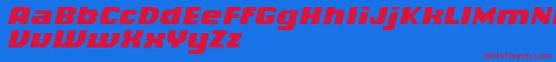 ChiqReducedBlackitalic Font – Red Fonts on Blue Background