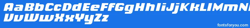 ChiqReducedBlackitalic Font – White Fonts on Blue Background