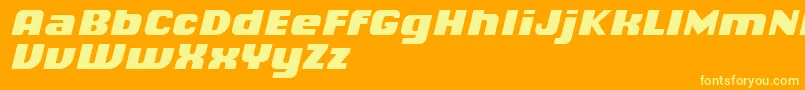 ChiqReducedBlackitalic Font – Yellow Fonts on Orange Background