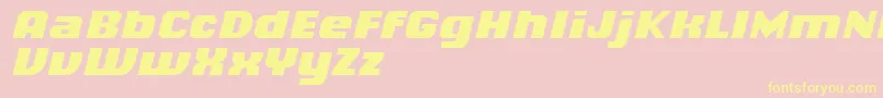 ChiqReducedBlackitalic Font – Yellow Fonts on Pink Background