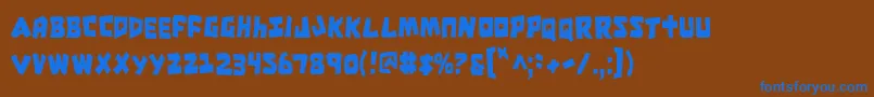 Croc Font – Blue Fonts on Brown Background