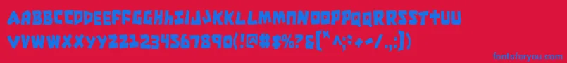 フォントCroc – 赤い背景に青い文字