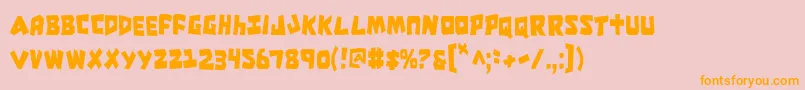 フォントCroc – オレンジの文字がピンクの背景にあります。