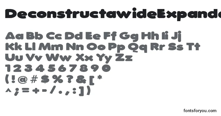 Шрифт DeconstructawideExpandedultra – алфавит, цифры, специальные символы