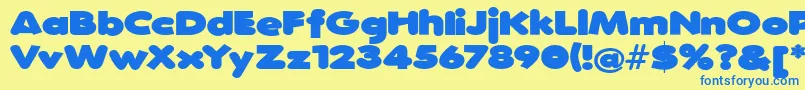 DeconstructawideExpandedultra Font – Blue Fonts on Yellow Background