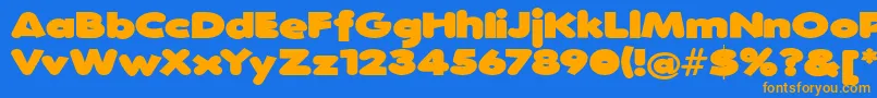 DeconstructawideExpandedultra Font – Orange Fonts on Blue Background