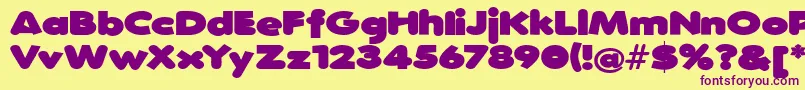 DeconstructawideExpandedultra Font – Purple Fonts on Yellow Background