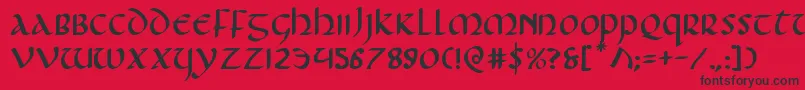Foucaulte-Schriftart – Schwarze Schriften auf rotem Hintergrund