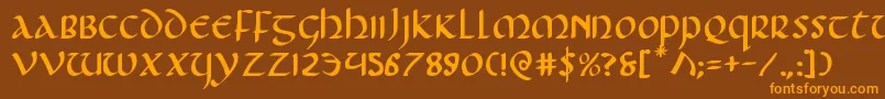 Foucaulte Font – Orange Fonts on Brown Background