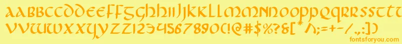Foucaulte Font – Orange Fonts on Yellow Background