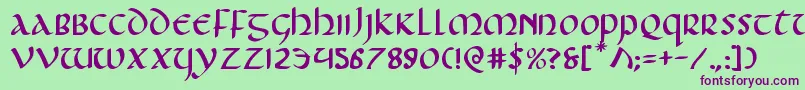 Foucaulte Font – Purple Fonts on Green Background