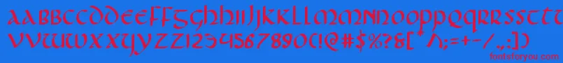 Foucaulte Font – Red Fonts on Blue Background
