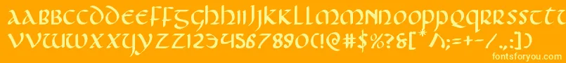 Foucaulte Font – Yellow Fonts on Orange Background