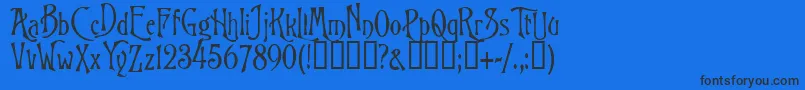 BurtonsNightmare Font – Black Fonts on Blue Background