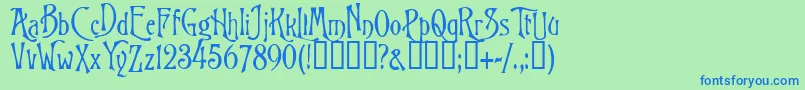 BurtonsNightmare Font – Blue Fonts on Green Background
