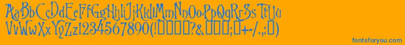 BurtonsNightmare Font – Blue Fonts on Orange Background