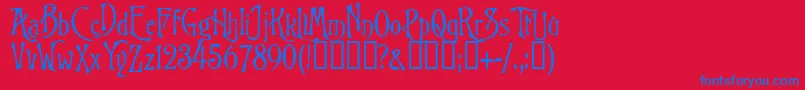 BurtonsNightmare Font – Blue Fonts on Red Background