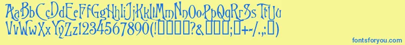 BurtonsNightmare Font – Blue Fonts on Yellow Background
