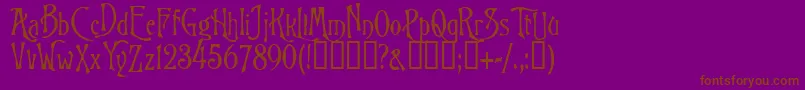 BurtonsNightmare-Schriftart – Braune Schriften auf violettem Hintergrund