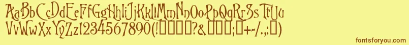 BurtonsNightmare Font – Brown Fonts on Yellow Background