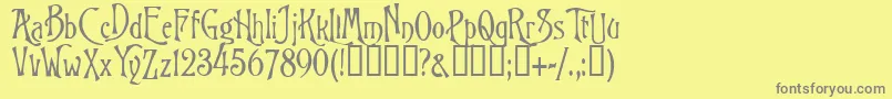 BurtonsNightmare Font – Gray Fonts on Yellow Background