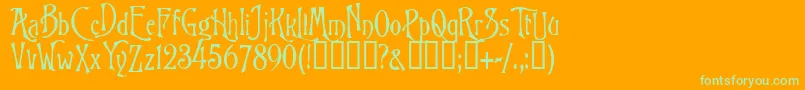 BurtonsNightmare Font – Green Fonts on Orange Background