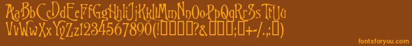 BurtonsNightmare Font – Orange Fonts on Brown Background