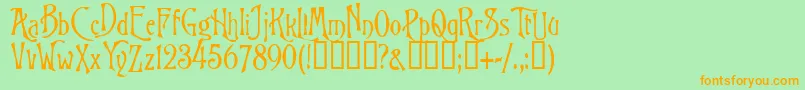 BurtonsNightmare Font – Orange Fonts on Green Background