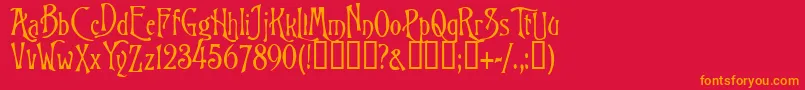 BurtonsNightmare Font – Orange Fonts on Red Background