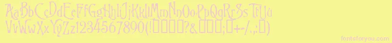 BurtonsNightmare Font – Pink Fonts on Yellow Background