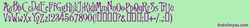 BurtonsNightmare Font – Purple Fonts on Green Background