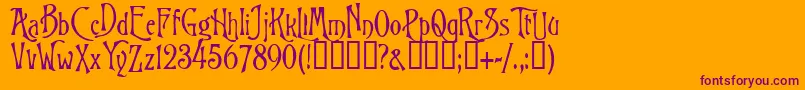 BurtonsNightmare Font – Purple Fonts on Orange Background