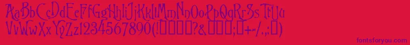 BurtonsNightmare Font – Purple Fonts on Red Background