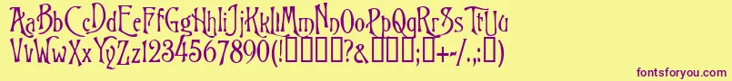 BurtonsNightmare Font – Purple Fonts on Yellow Background
