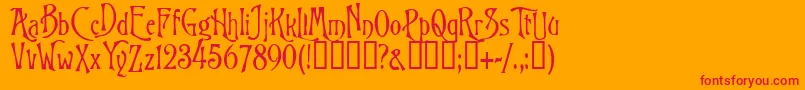 BurtonsNightmare Font – Red Fonts on Orange Background