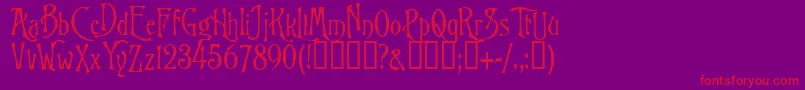 BurtonsNightmare-Schriftart – Rote Schriften auf violettem Hintergrund