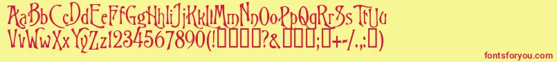 BurtonsNightmare Font – Red Fonts on Yellow Background