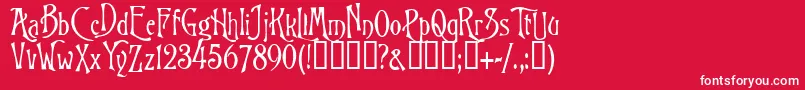 フォントBurtonsNightmare – 赤い背景に白い文字