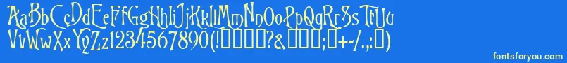 BurtonsNightmare Font – Yellow Fonts on Blue Background