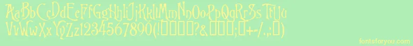 BurtonsNightmare Font – Yellow Fonts on Green Background