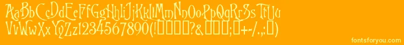 BurtonsNightmare Font – Yellow Fonts on Orange Background