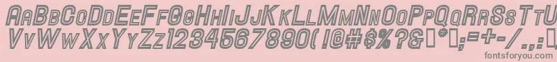 Hallandaleinlinescit.-fontti – harmaat kirjasimet vaaleanpunaisella taustalla
