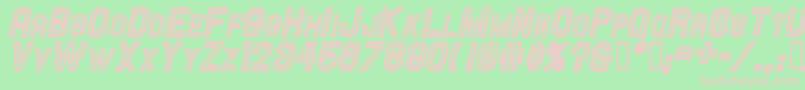 Hallandaleinlinescit. Font – Pink Fonts on Green Background