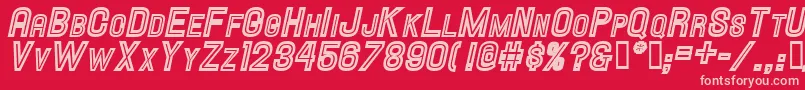 Hallandaleinlinescit. Font – Pink Fonts on Red Background